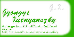 gyongyi kutnyanszky business card